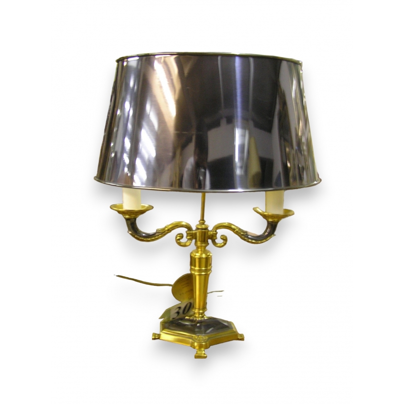 Lampe Empire en bronze doré et patiné