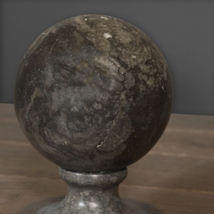 Black marble stair ball