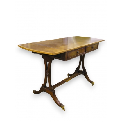  Sofa-table Regency en acajou, marquetée sur  Moinat SA  - Antiquités décoration