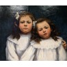 Tableau \"2 Fillettes\" signé A. MATTI-ZERDELAT