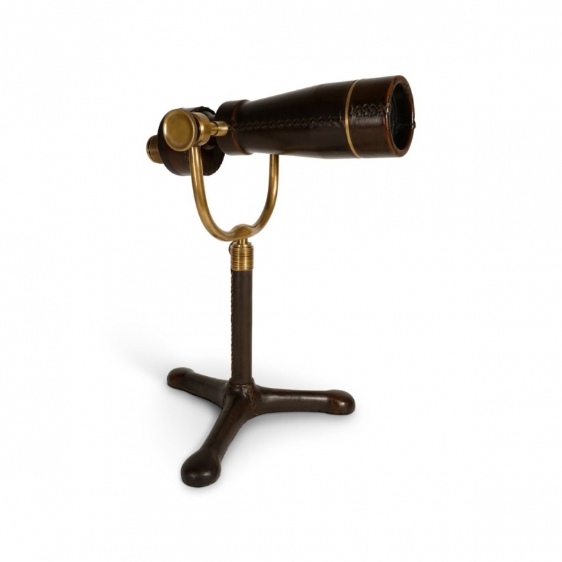 Leather-covered desk telescope
