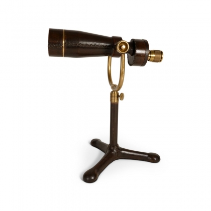 Leather-covered desk telescope