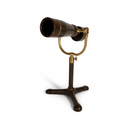 Leather-covered desk telescope