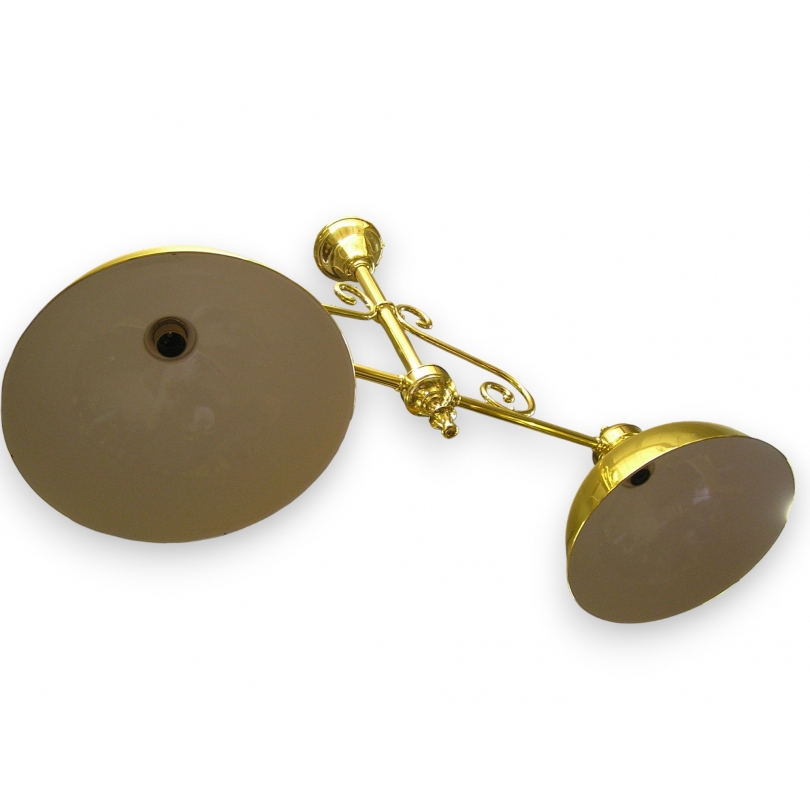 Brass billiard lamp, 2 lights, from Moinat SA – Antiques and home décor