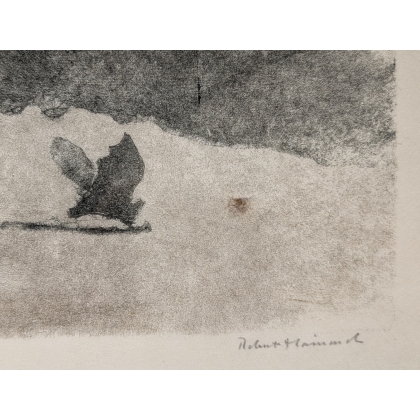 Gravure "La pipistrelle boit" signée HAINARD