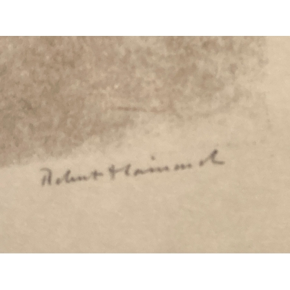 Gravure "La pipistrelle boit" signée HAINARD