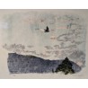 Gravure "Héron cendré" signée HAINARD