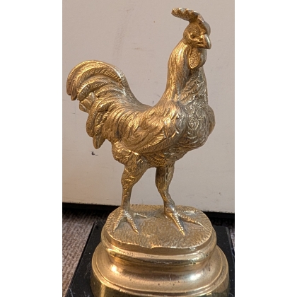 Bronze \"Coq\" signé R. BONHEUR