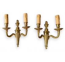 Paire d'appliques style Louis XVI à 2 lumières