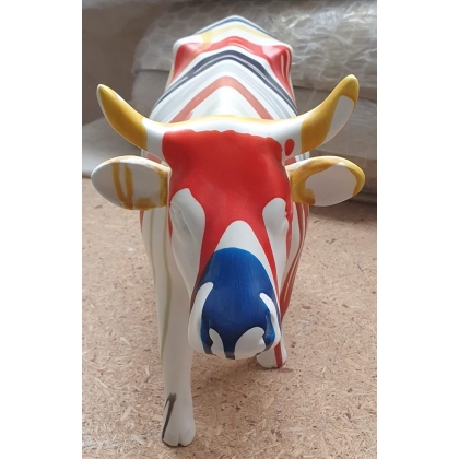 Vache en résine décor Coulures de peinture
