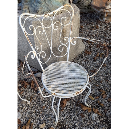 Ensemble de jardin en fer forgé blanc