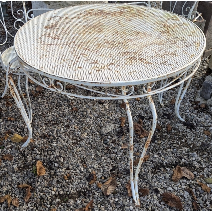 Ensemble de jardin en fer forgé blanc