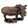 Phacochère en bois sculpté