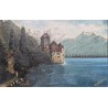 Tableau \"Château de Chillon\" signé E. SCHREMPP