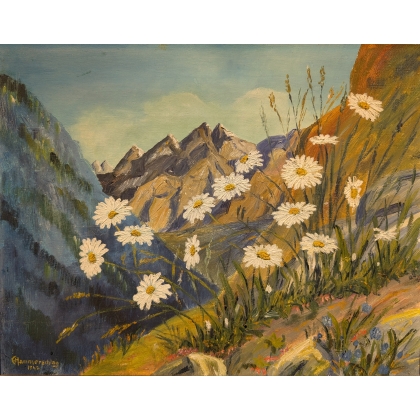 Tableau \"Marguerites\" signé HAMMERSCHLAG