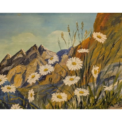 Tableau \"Marguerites\" signé HAMMERSCHLAG
