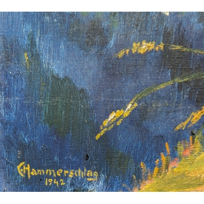 Tableau \"Marguerites\" signé HAMMERSCHLAG