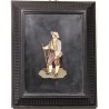 Paire de tableaux "Personnages" en pierre dûre