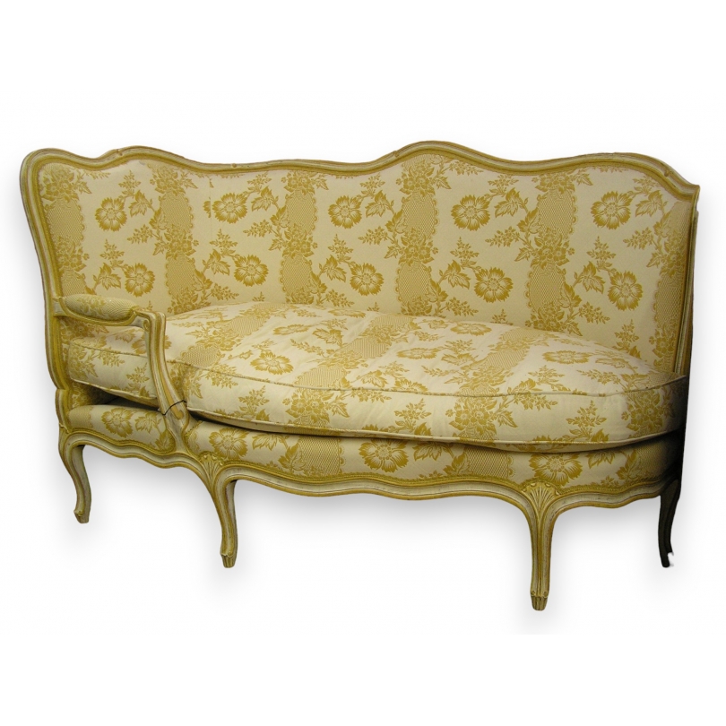 Canapé d'angle style Louis XV laqué