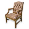 Brown leather tufted English armchair by  Moinat SA  - Antiques and home décor