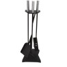 Support d\'outils de cheminée, métal brossé