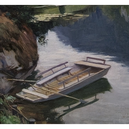 Paintings | Painting entitled ‘Bord du Doubs’ by Ed. KAISER Moinat SA  – Antiques and home décor