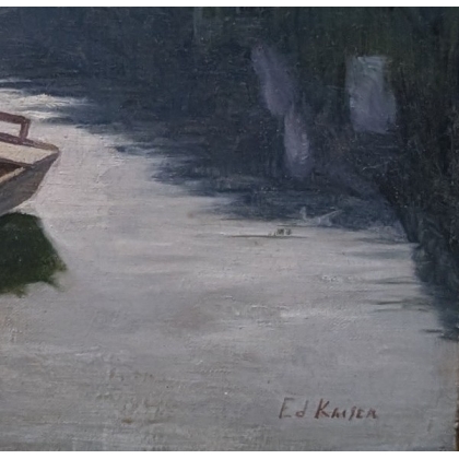 Paintings | Painting entitled ‘Bord du Doubs’ by Ed. KAISER Moinat SA  – Antiques and home décor