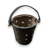 Green leather Culbuto table ashtray