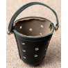 Green leather Culbuto table ashtray