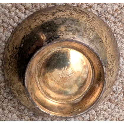 Petit bol rond en argent sterling émaillé noir