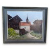 Tableau \"Village du Valais\" signé J. JUNGO