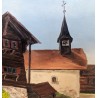 Tableau \"Village du Valais\" signé J. JUNGO