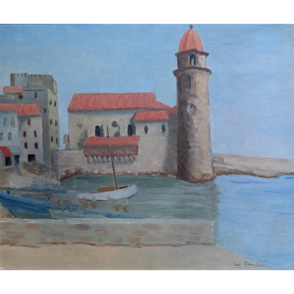 Tableau \"Collioure\" signé Loic FRANCFORT