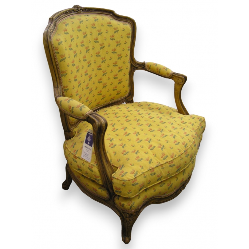Paire de Bergères en hêtre recouverte de tissu