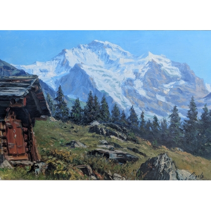 Tableau \"Jungfrau\" signé MIGELZ
