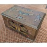 Music box with a painted bird design