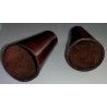 Pair of brown leather dice cups