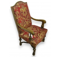 Fauteuil style Louis XIV en noyer