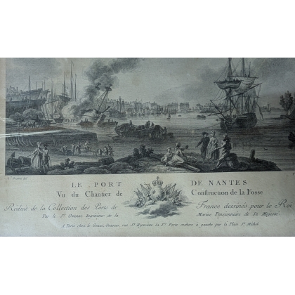 Engraving entitled ‘The Port of Nantes’ by OZANNE