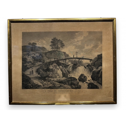 Gravure "Vue près de Stertzingen" par DIETRICY