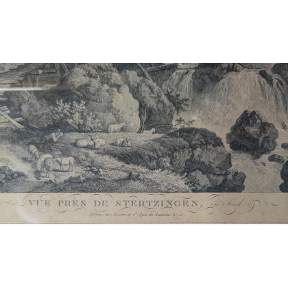 Gravure "Vue près de Stertzingen" par DIETRICY