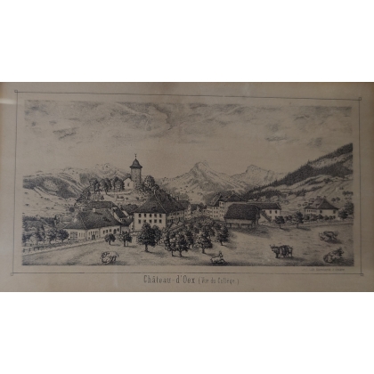 Gravure "Château d'Oex" par EISENHARD