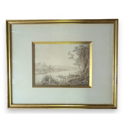 Gravure "Château de Sonnenstein et Pirna"