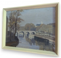 Tableau "La Seine à Paris" signé VALLETTE