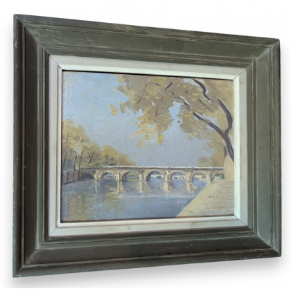 Tableau \"Pont Neuf à Paris\" signé VALLETTE