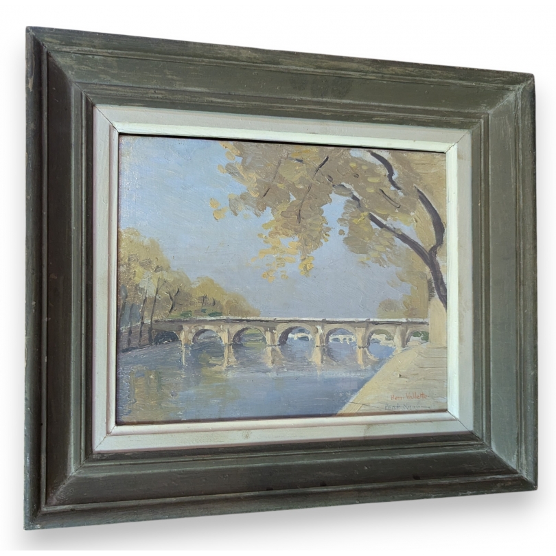 Tableau \"Pont Neuf à Paris\" signé VALLETTE