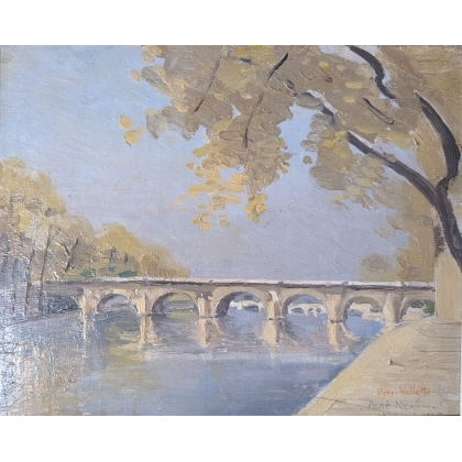 Tableau \"Pont Neuf à Paris\" signé VALLETTE