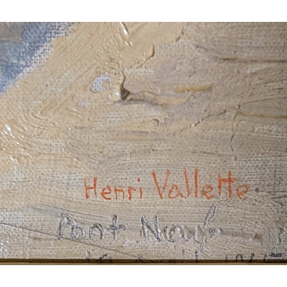 Tableau \"Pont Neuf à Paris\" signé VALLETTE