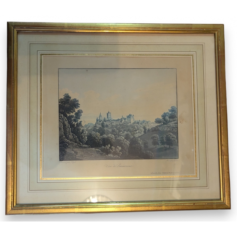 Engraving ‘View of Lausanne’ by WEZEL