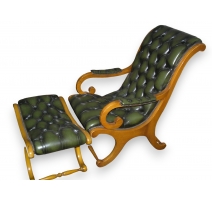 Fauteuil anglais capitonné, recouvert